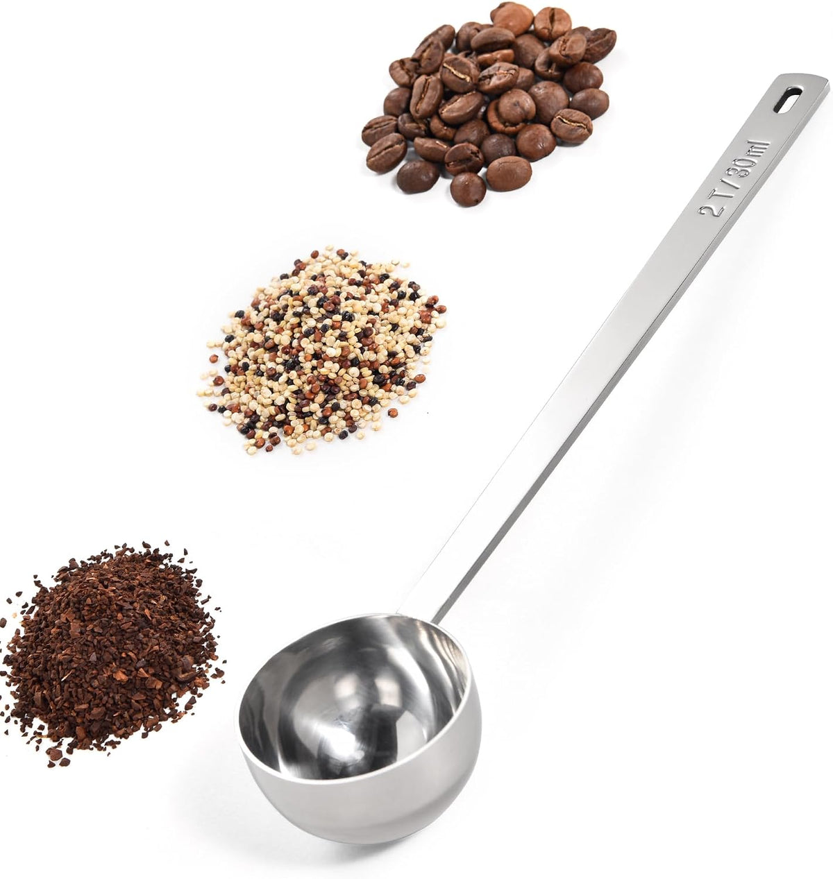 Metal 6.9in Long Handle Coffee Scoop for Ground Coffee (1 Tbsp)