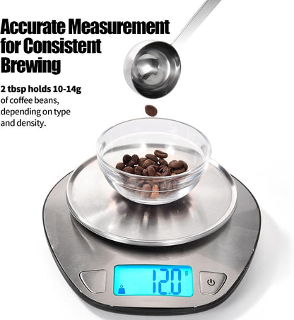 Metal 6.9in Long Handle Coffee Scoop for Ground Coffee (1 Tbsp)