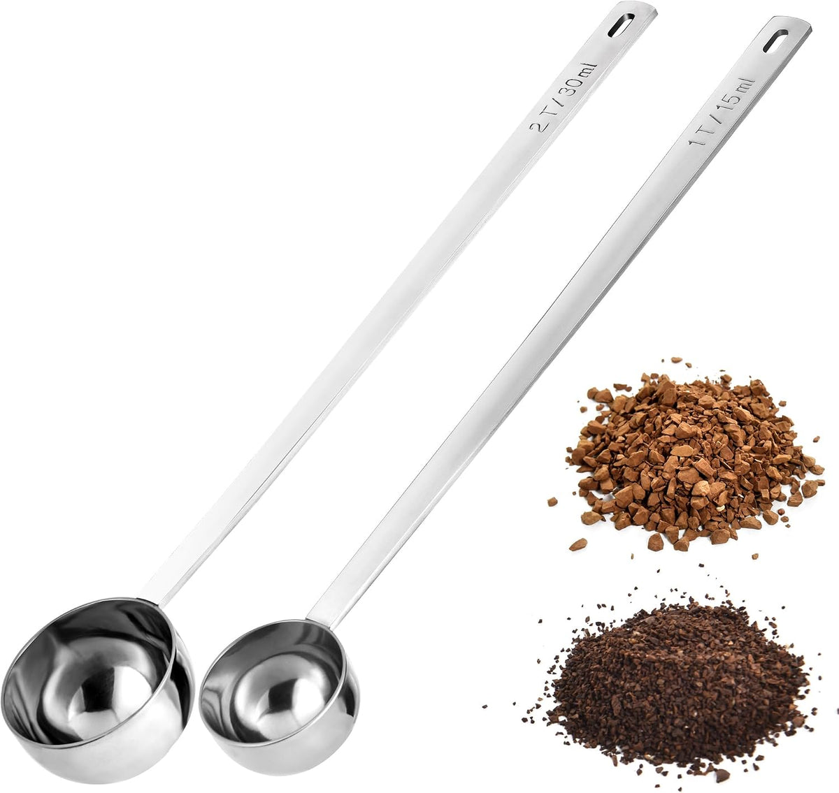 Metal 6.9in Long Handle Coffee Scoop for Ground Coffee (1 Tbsp)