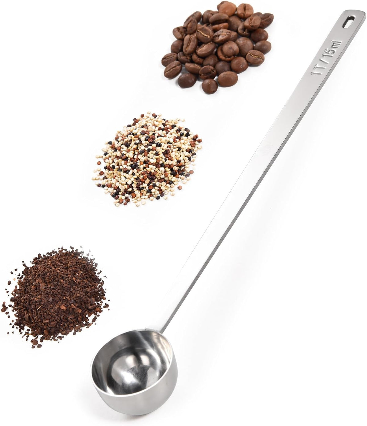 Metal 6.9in Long Handle Coffee Scoop for Ground Coffee (1 Tbsp)