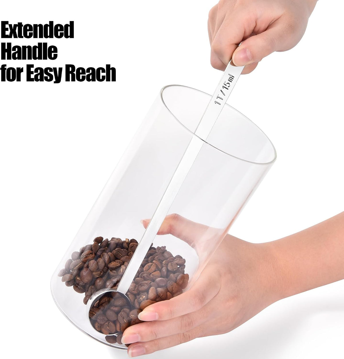 Metal 6.9in Long Handle Coffee Scoop for Ground Coffee (1 Tbsp)