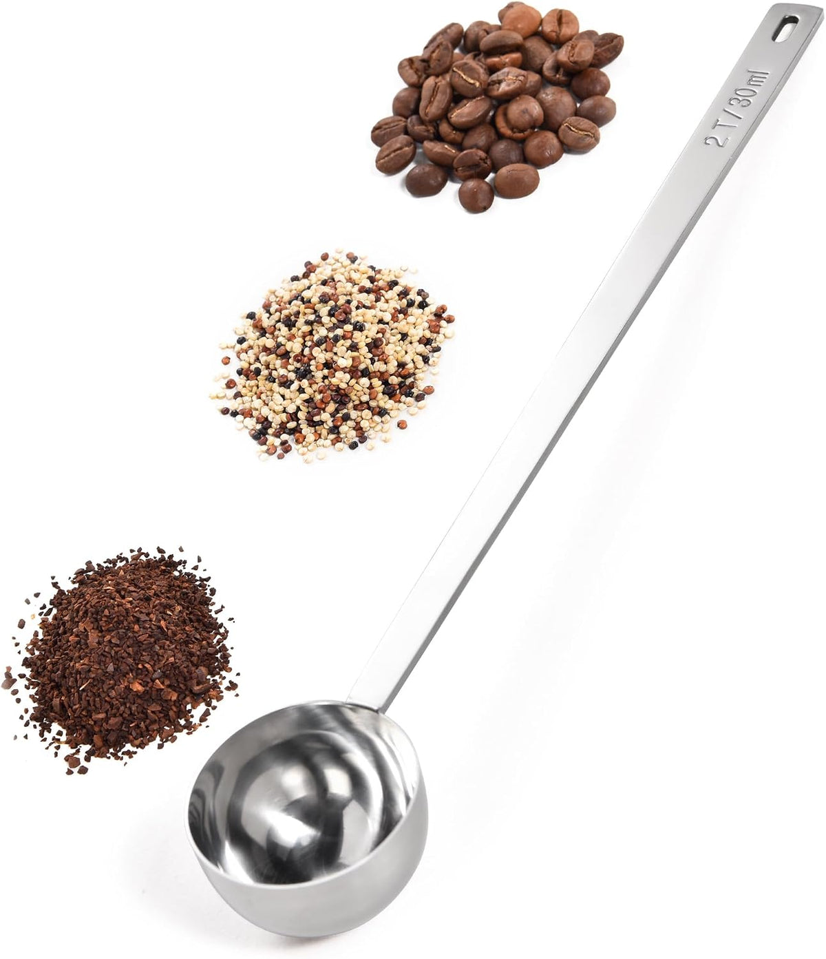 Metal 6.9in Long Handle Coffee Scoop for Ground Coffee (1 Tbsp)