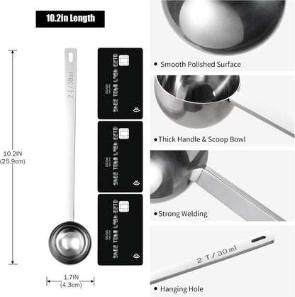 Metal 6.9in Long Handle Coffee Scoop for Ground Coffee (1 Tbsp)