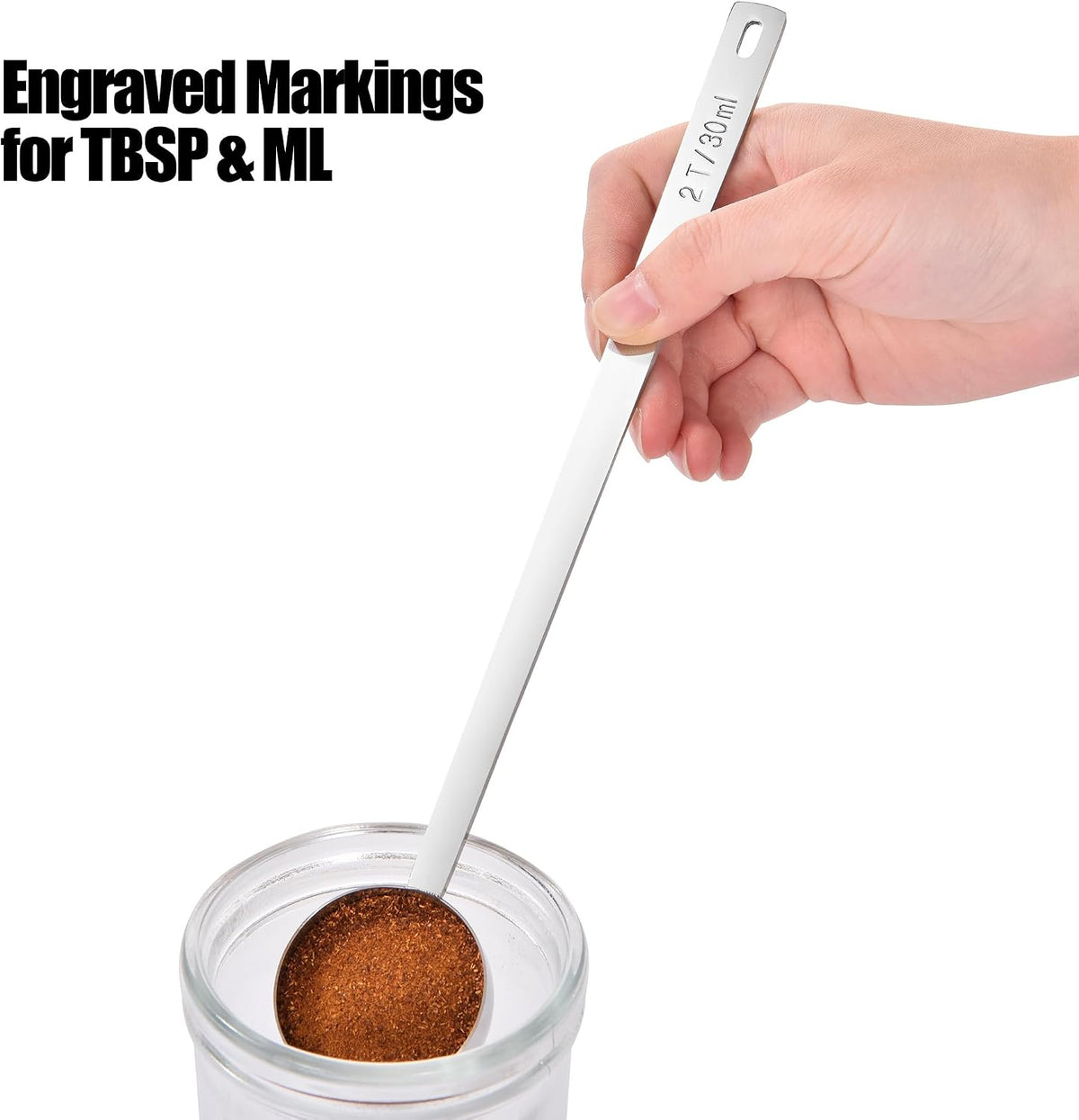 Metal 6.9in Long Handle Coffee Scoop for Ground Coffee (1 Tbsp)
