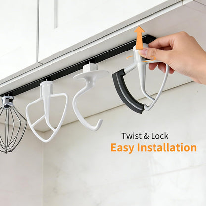 Metal Mixer Attachment Holder for Kitchen Aid, Strong Load-Bearing Storage Hooks Fit for Kitchenaid Accessories and Attachments,Under Cabinet Organizers Hangers for Hanging Dough Hook Paddle Beater Whisk Utensil