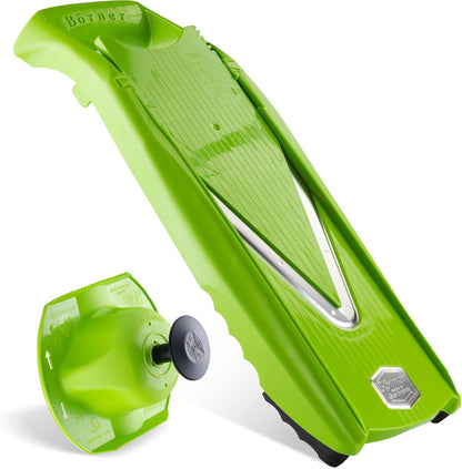 Mandoline Food Slicer V5 (Basic Set) by Reston Lloyd • V-Slicer with Food Holder • Made in Germany • Fruit & Vegetable Chopper • Multiple Settings • Color: Lime