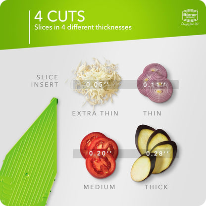 Mandoline Food Slicer V5 (Basic Set) by Reston Lloyd • V-Slicer with Food Holder • Made in Germany • Fruit & Vegetable Chopper • Multiple Settings • Color: Lime