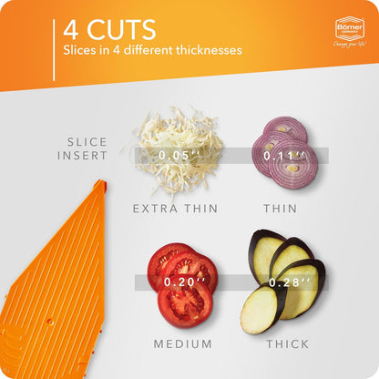 Mandoline Food Slicer V5 (Basic Set) by Reston Lloyd • V-Slicer with Food Holder • Made in Germany • Fruit & Vegetable Chopper • Multiple Settings • Color: Lime