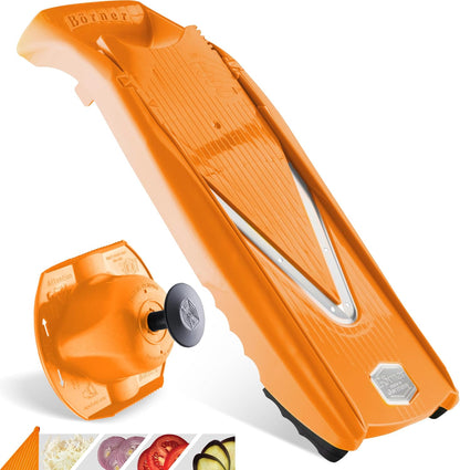 Mandoline Food Slicer V5 (Basic Set) by Reston Lloyd • V-Slicer with Food Holder • Made in Germany • Fruit & Vegetable Chopper • Multiple Settings • Color: Lime