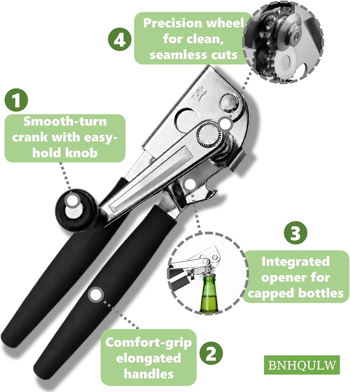 Commercial Can Opener Heavy Duty, Hand Crank for Big Can.