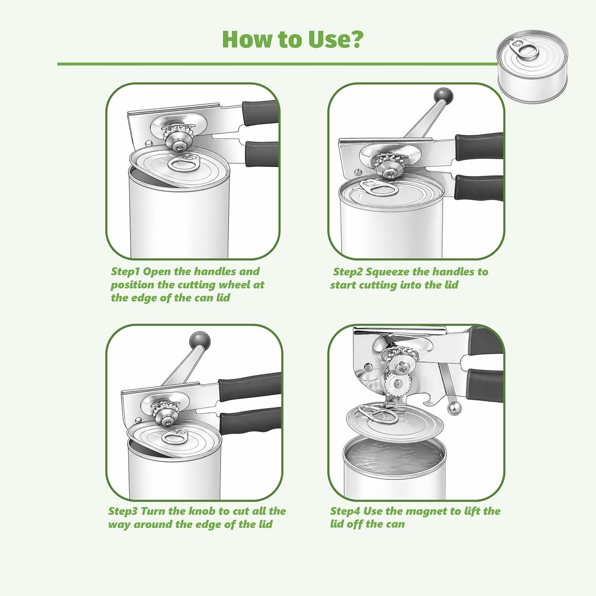 Commercial Can Opener Heavy Duty, Hand Crank for Big Can.