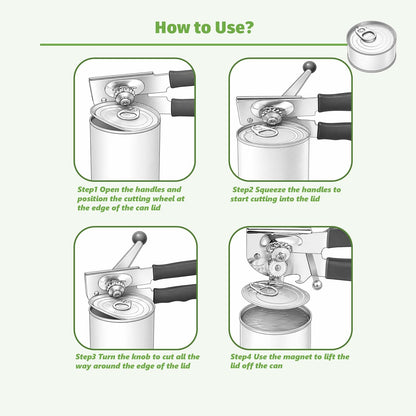 Commercial Can Opener Heavy Duty, Hand Crank for Big Can.