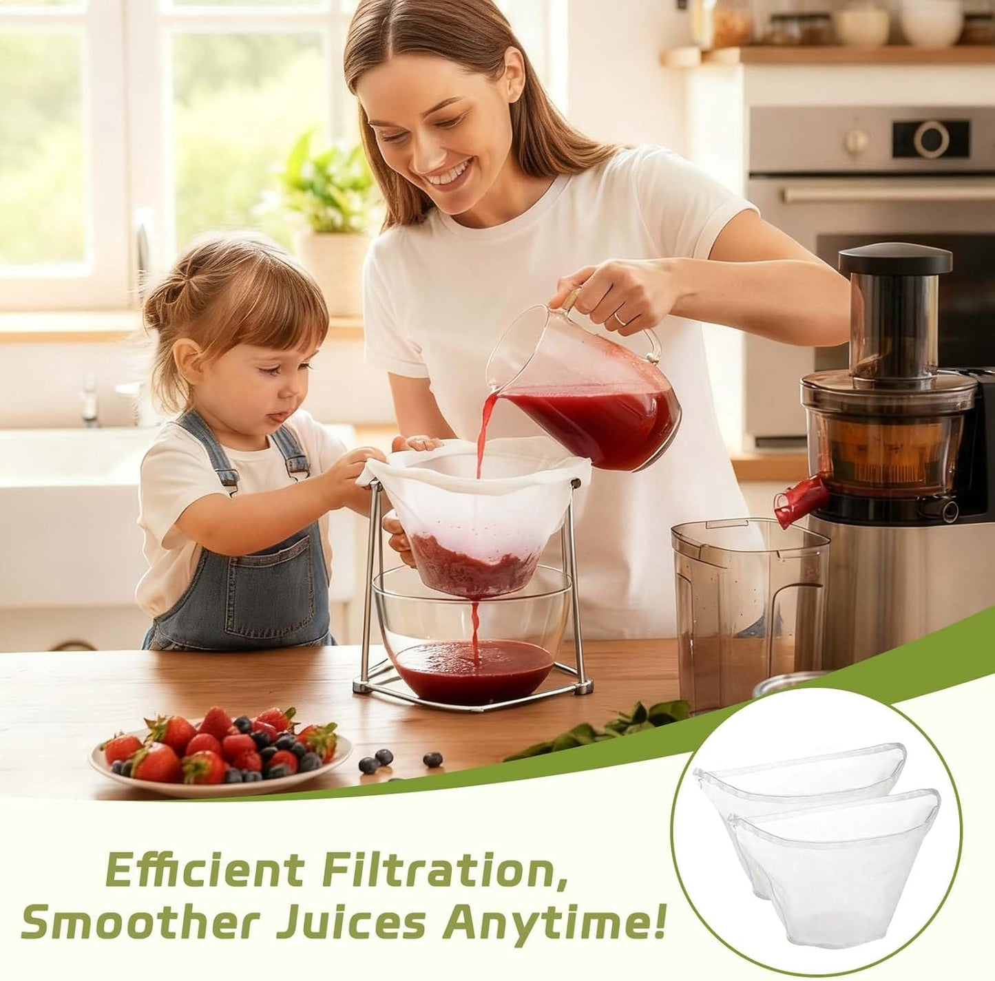 6PCS Cheese Cloth Filling Squeeze Nylon Bags, Bowl-shaped reusable nylon cheese cloth filter bag, Ultra Fine Mesh Strainer Bags, suitable for nut milk, juice, soy milk, dumpling fillings (S, M, L)