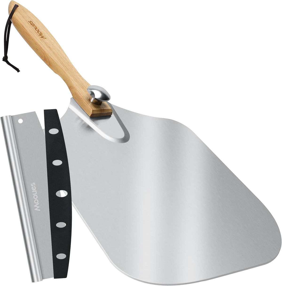 Pizza Peel Aluminum 12 inch Pizza Spatula with Rocker Cutter