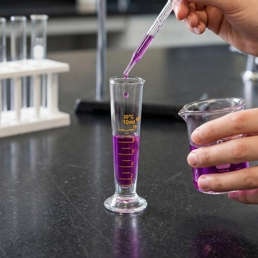 10ml Graduated Cylinder, Borosilicate Glass Measuring Cup with Pour Spout, Conical Precise Lab Graduated Measuring Cylinder for Liquid, Science Labware