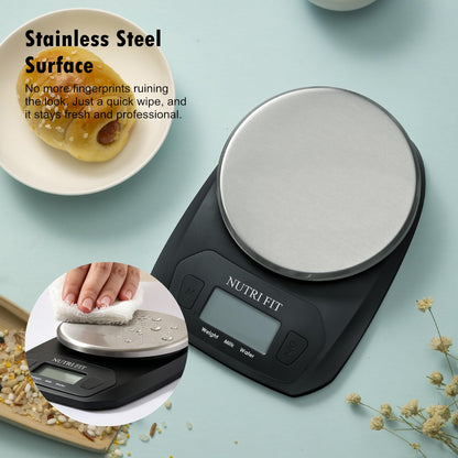 Digital Food Scale Small Kitchen Scales Weight in Grams Oz Black