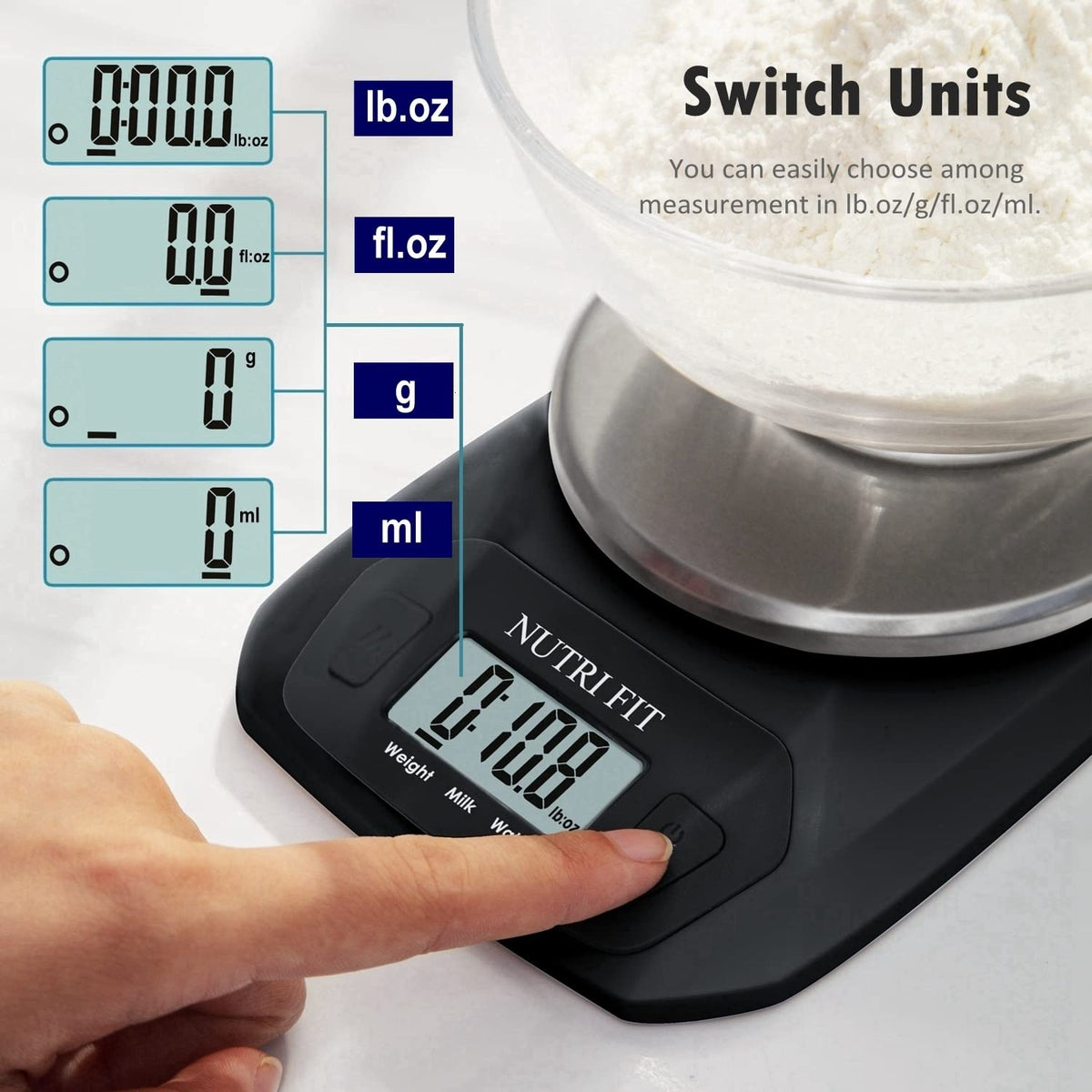 Digital Food Scale Small Kitchen Scales Weight in Grams Oz Black