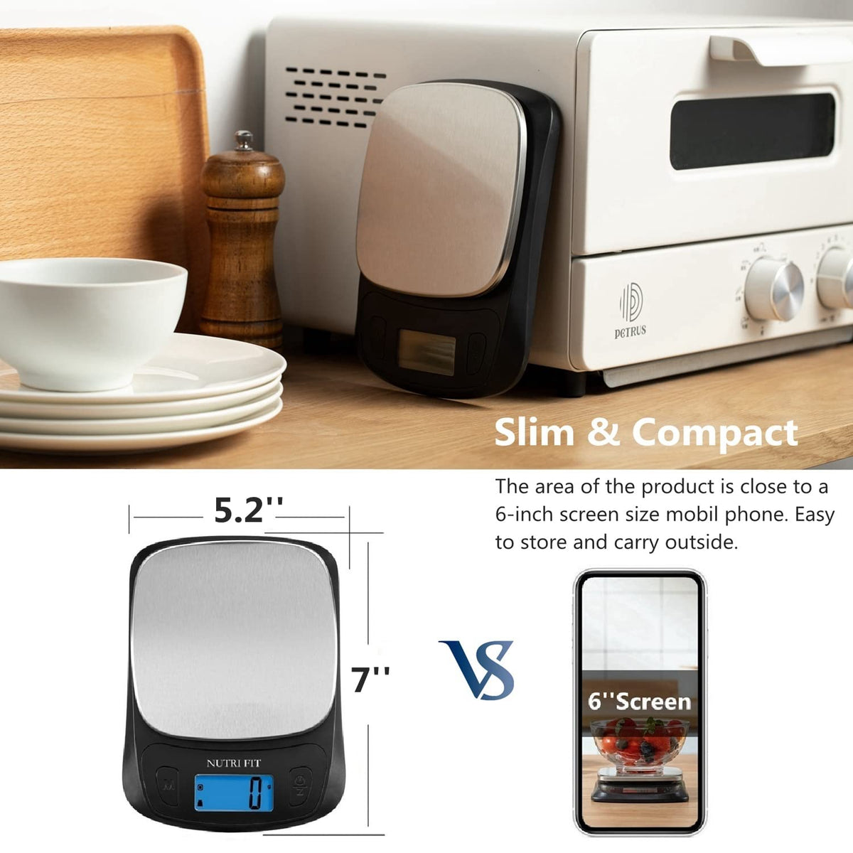 Digital Food Scale Small Kitchen Scales Weight in Grams Oz Black