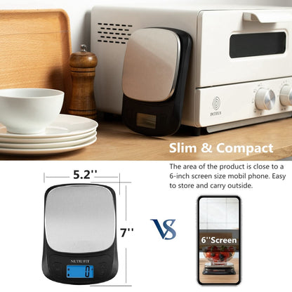 Digital Food Scale Small Kitchen Scales Weight in Grams Oz Black