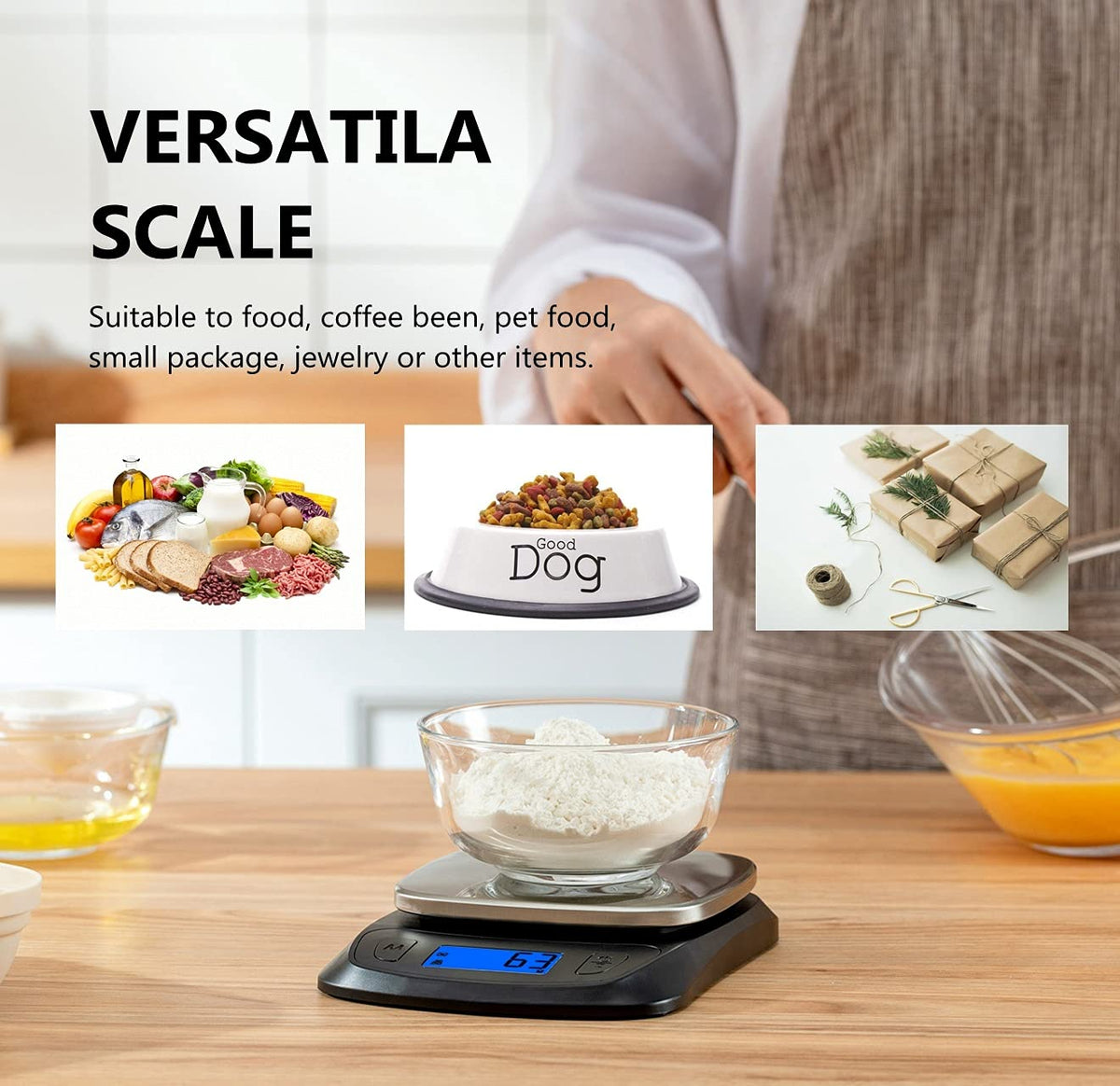 Digital Food Scale Small Kitchen Scales Weight in Grams Oz Black