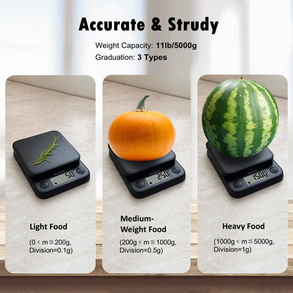 Digital Food Scale Small Kitchen Scales Weight in Grams Oz Black
