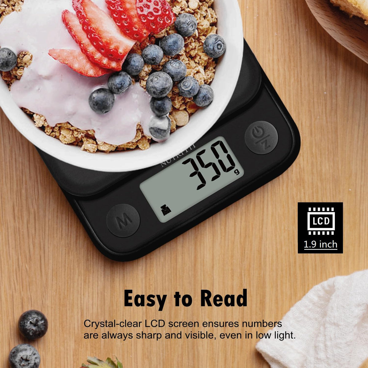 Digital Food Scale Small Kitchen Scales Weight in Grams Oz Black