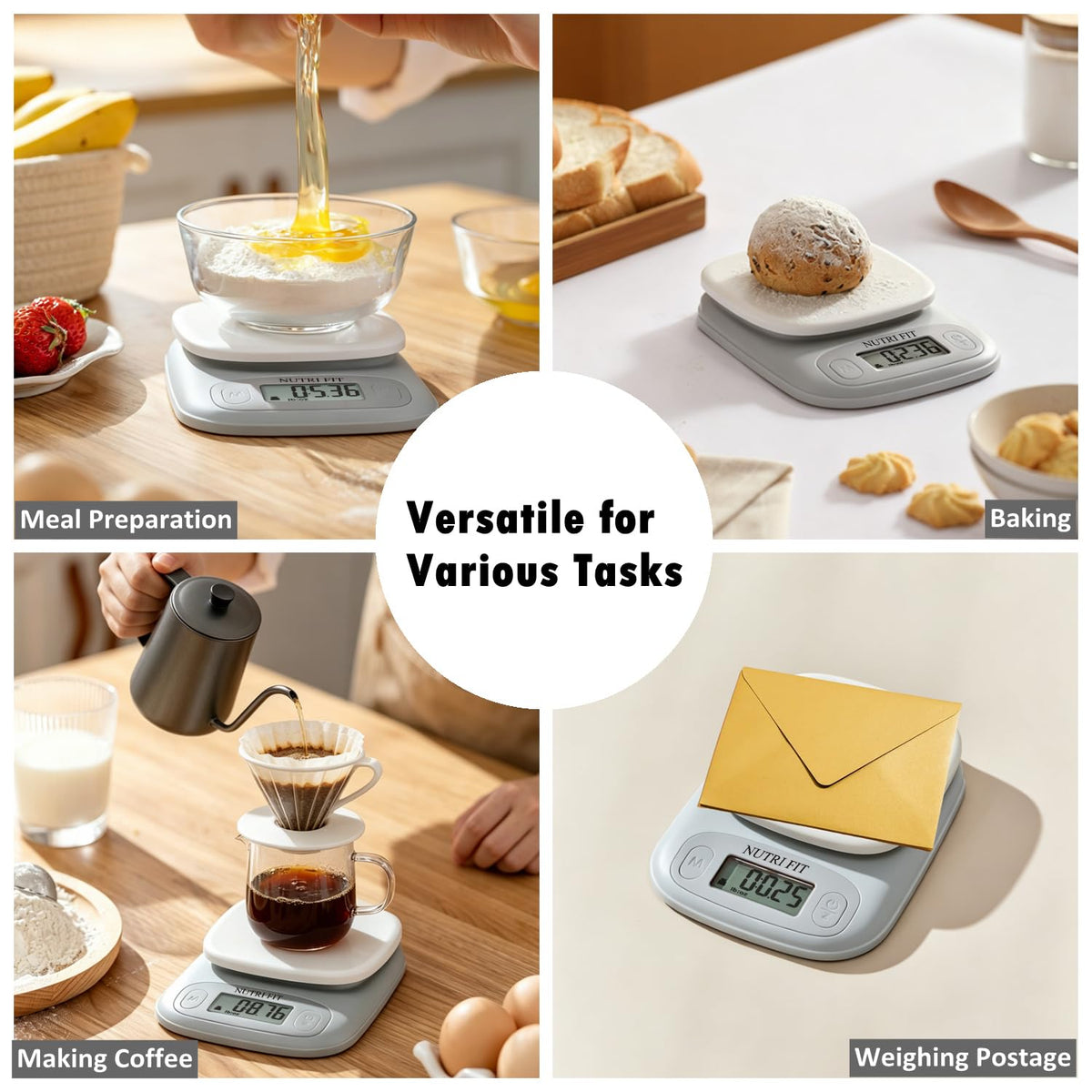Digital Food Scale Small Kitchen Scales Weight in Grams Oz Black