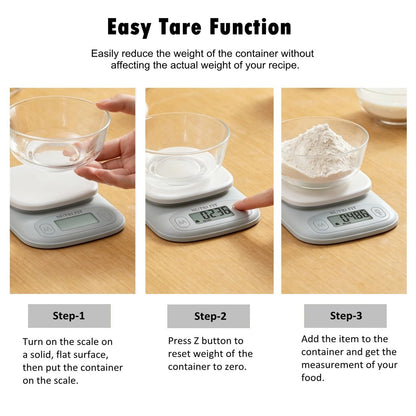 Digital Food Scale Small Kitchen Scales Weight in Grams Oz Black