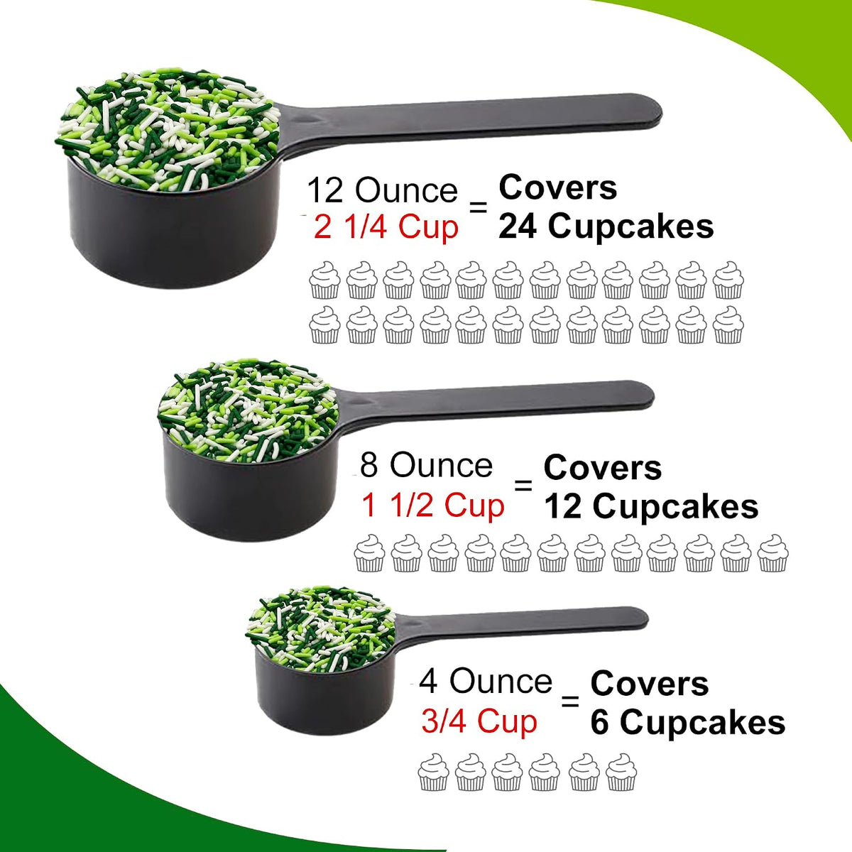 Lucky Jimmy Blend | 8 Oz Stand Up Sprinkle Bag | St. Patrick's Day Themed Sprinkle Blend | Classic Jimmies in Green, Lime, and White Colors | Toppings for Cakes, Pastries, and Desserts