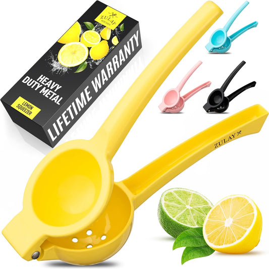 Metal Lemon Squeezer - Handheld Lemon Juicer Squeezer - Easy to Use Citrus Juicer - Manual Press for Extracting the Most Juice Possible - Extracts Every Last Drop