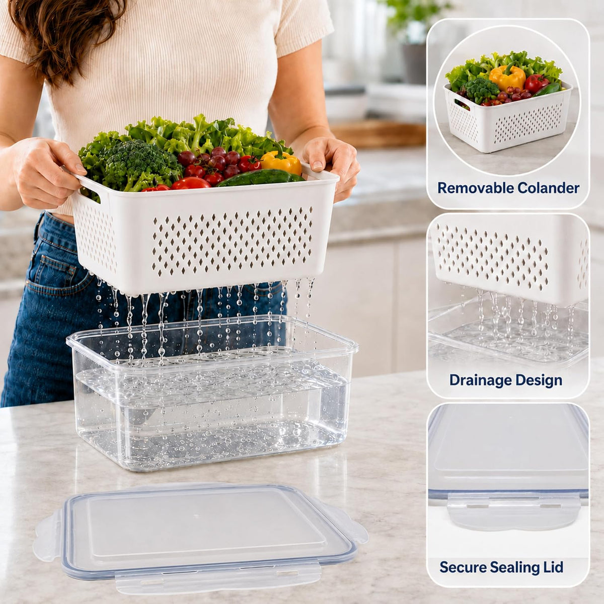 Large Food Storage Containers with Lids Airtight-85 OZ to small Containers-Total 526OZ Stackable Kitchen Set -BPA Free Leak proof containers- Freezer Microwave safe