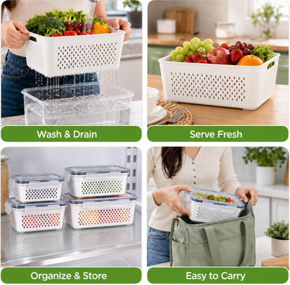 Large Food Storage Containers with Lids Airtight-85 OZ to small Containers-Total 526OZ Stackable Kitchen Set -BPA Free Leak proof containers- Freezer Microwave safe
