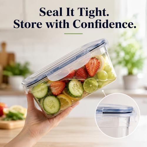 Large Food Storage Containers with Lids Airtight-85 OZ to small Containers-Total 526OZ Stackable Kitchen Set -BPA Free Leak proof containers- Freezer Microwave safe