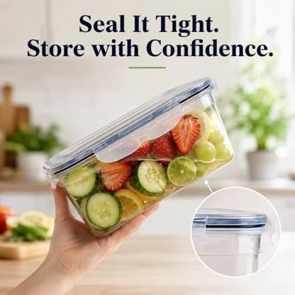 Large Food Storage Containers with Lids Airtight-85 OZ to small Containers-Total 526OZ Stackable Kitchen Set -BPA Free Leak proof containers- Freezer Microwave safe
