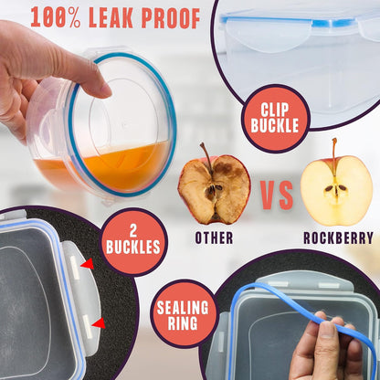 Large Food Storage Containers with Lids Airtight-85 OZ to small Containers-Total 526OZ Stackable Kitchen Set -BPA Free Leak proof containers- Freezer Microwave safe