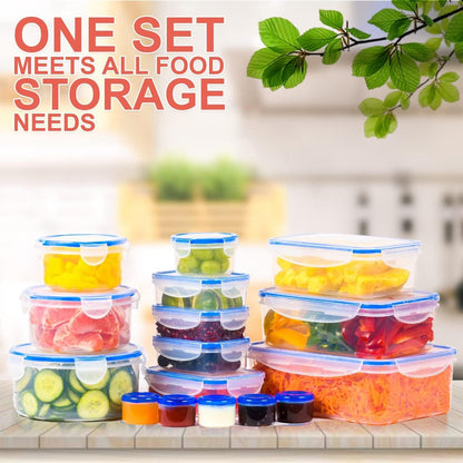 Large Food Storage Containers with Lids Airtight-85 OZ to small Containers-Total 526OZ Stackable Kitchen Set -BPA Free Leak proof containers- Freezer Microwave safe
