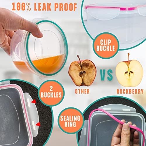 Large Food Storage Containers with Lids Airtight-85 OZ to small Containers-Total 526OZ Stackable Kitchen Set -BPA Free Leak proof containers- Freezer Microwave safe