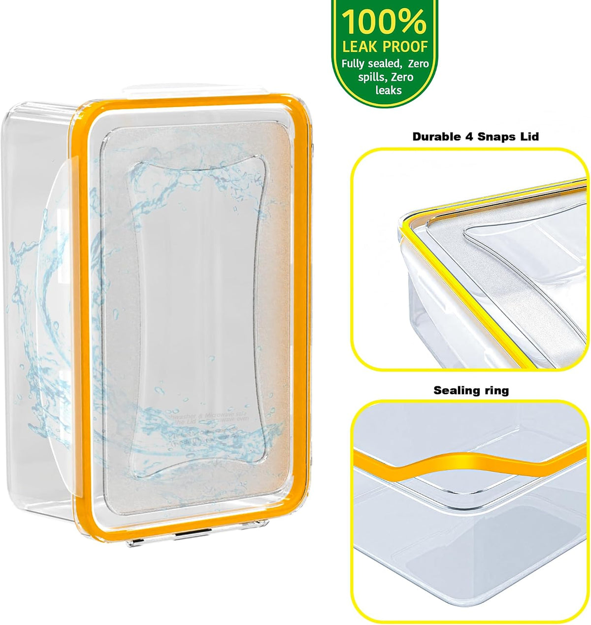 Large Food Storage Containers with Lids Airtight-85 OZ to small Containers-Total 526OZ Stackable Kitchen Set -BPA Free Leak proof containers- Freezer Microwave safe