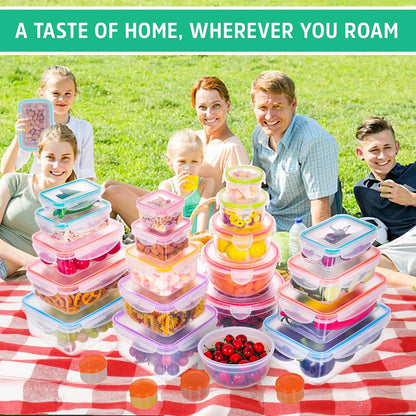 Large Food Storage Containers with Lids Airtight-85 OZ to small Containers-Total 526OZ Stackable Kitchen Set -BPA Free Leak proof containers- Freezer Microwave safe