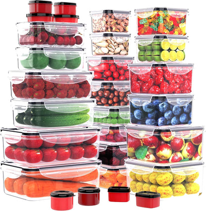Large Food Storage Containers with Lids Airtight-85 OZ to small Containers-Total 526OZ Stackable Kitchen Set -BPA Free Leak proof containers- Freezer Microwave safe