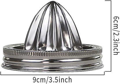 2PCS Mason Jar Stainless Steel Juicer Lid, Citrus Reamer for Wide Mouth Mason Jar Lemon Juicer Manual Citrus Juicer.