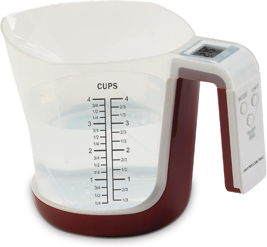Digital Kitchen Measuring Cup Scale | 4 Cup Food Scale, Detachable Washable Cup, Tare, 5 Modes, g/lb-oz/fl oz/cup, Liquid & Dry Ingredients