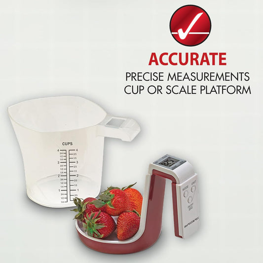 Digital Kitchen Measuring Cup Scale | 4 Cup Food Scale, Detachable Washable Cup, Tare, 5 Modes, g/lb-oz/fl oz/cup, Liquid & Dry Ingredients