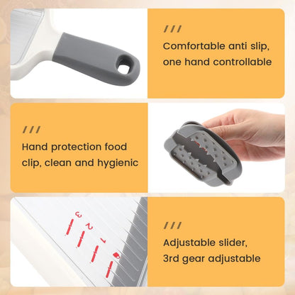 Multi Handheld Mandoline Slicer with Adjustable Stainless Steel Blade - Vegetable Grater Cucumber Slicer - Cheese Grater