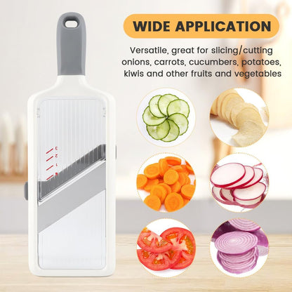 Multi Handheld Mandoline Slicer with Adjustable Stainless Steel Blade - Vegetable Grater Cucumber Slicer - Cheese Grater