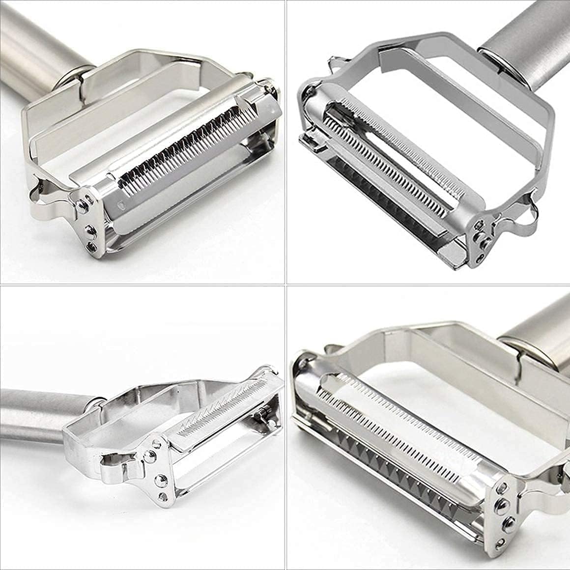 2-in-1 Julienne and Vegetable Peeler, Stainless Steel Kitchen Slicer, Multi-Functional Cutter for Vegetables and Fruits