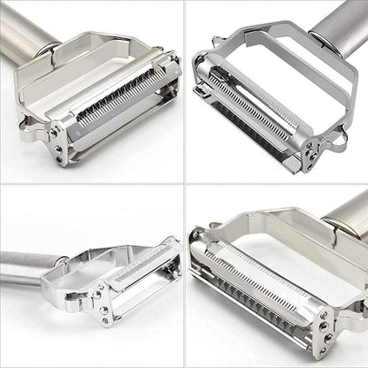 2-in-1 Julienne and Vegetable Peeler, Stainless Steel Kitchen Slicer, Multi-Functional Cutter for Vegetables and Fruits
