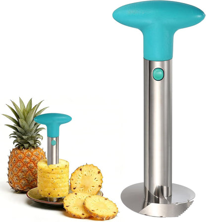 2Pcs Pineapple Corer 9.4x4.1" Stainless Steel Upgraded Core Eye Blue