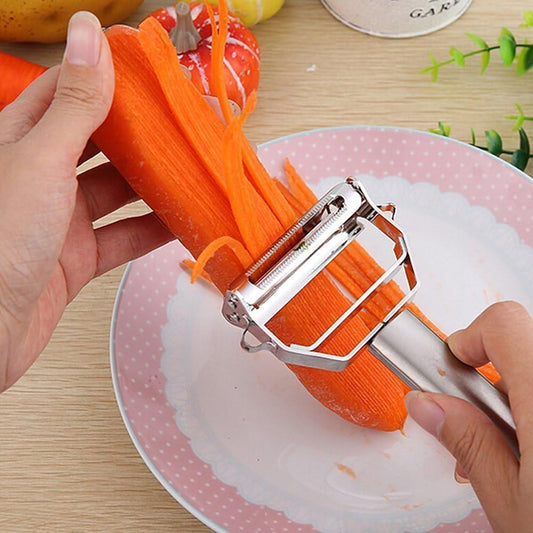 Potato Apple Vegetable Peeler, Multifunction Stainless Steel Julienne Peelers for Fruit Veggie Potatoes Carrot Cucumber, Julienne Cutter Slicer Shredder Scraper, Pro Kitchen Tool with Dual Blade