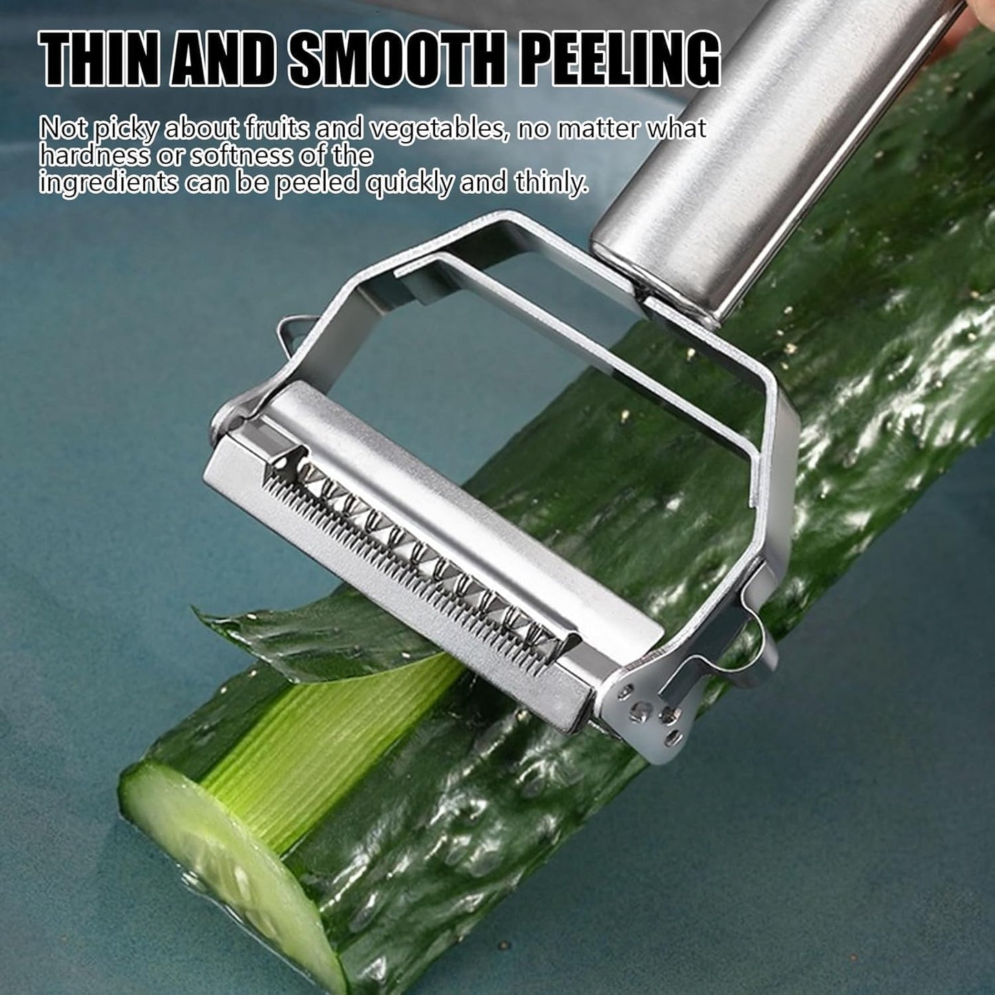 Potato Apple Vegetable Peeler, Multifunction Stainless Steel Julienne Peelers for Fruit Veggie Potatoes Carrot Cucumber, Julienne Cutter Slicer Shredder Scraper, Pro Kitchen Tool with Dual Blade